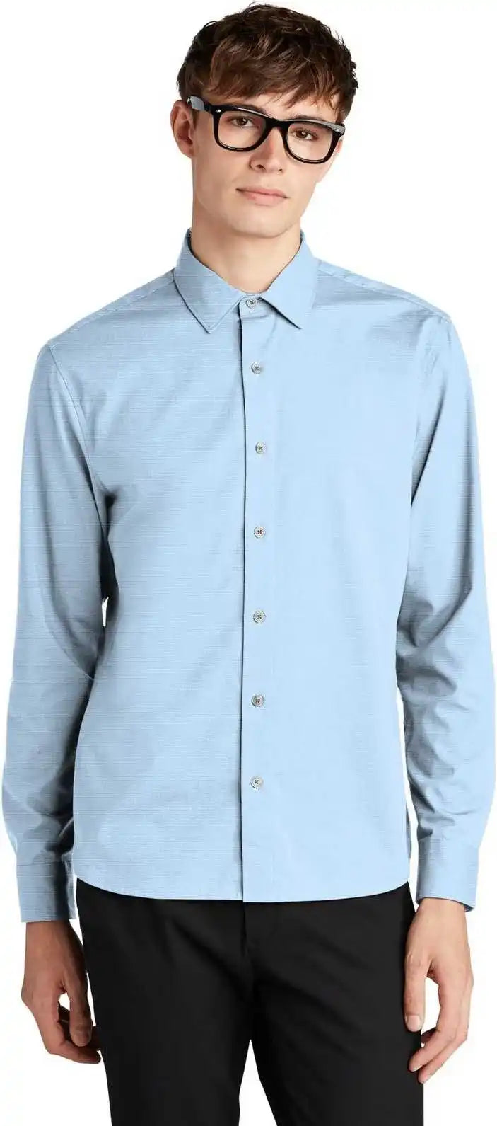 Mercer + mettle Mm2000 Long Sleeve Stretch Woven Shirt Air Blue End on Columbia / Adult l