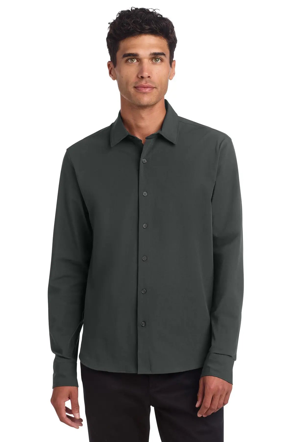 Mercer + mettle Mm2000 Long Sleeve Stretch Woven Shirt - Anchor Gray