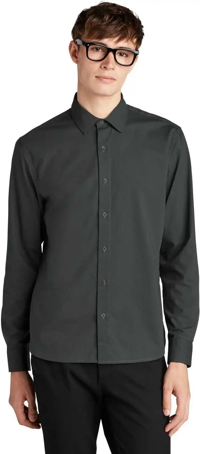 Mercer + mettle Mm2000 Long Sleeve Stretch Woven Shirt - Anchor Grey - Dark Gray / Adult Xl