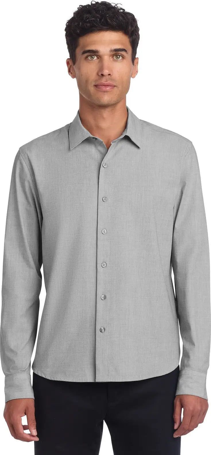 Mercer + mettle Mm2000 Long Sleeve Stretch Woven Shirt - Gusty Gray End on - Adult Xs