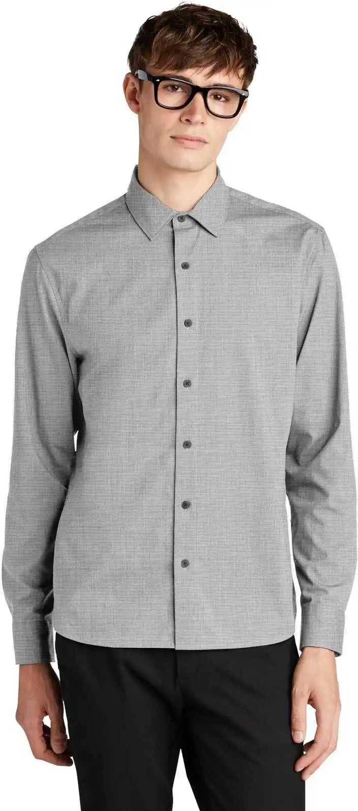 Mercer + mettle Mm2000 Long Sleeve Stretch Woven Shirt - Gusty Grey End on - Light Gray / Adult l