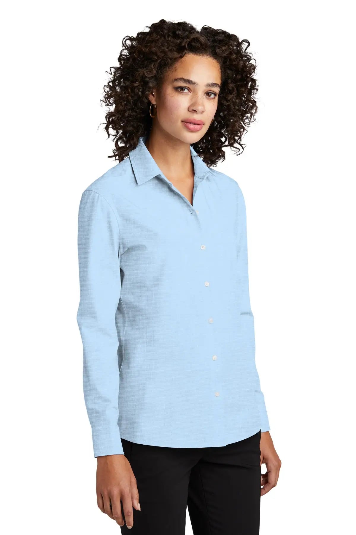 Mercer + mettle Mm2001 Women’s Long Sleeve Stretch Woven Shirt - Air Blue End