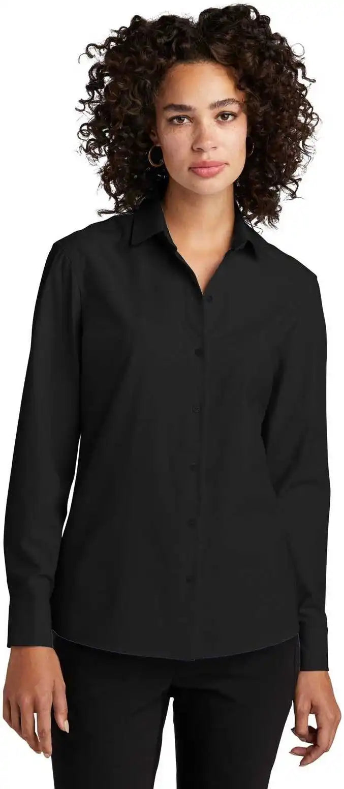 Mercer + mettle Mm2001 Women’s Long Sleeve Stretch Woven Shirt Deep Black