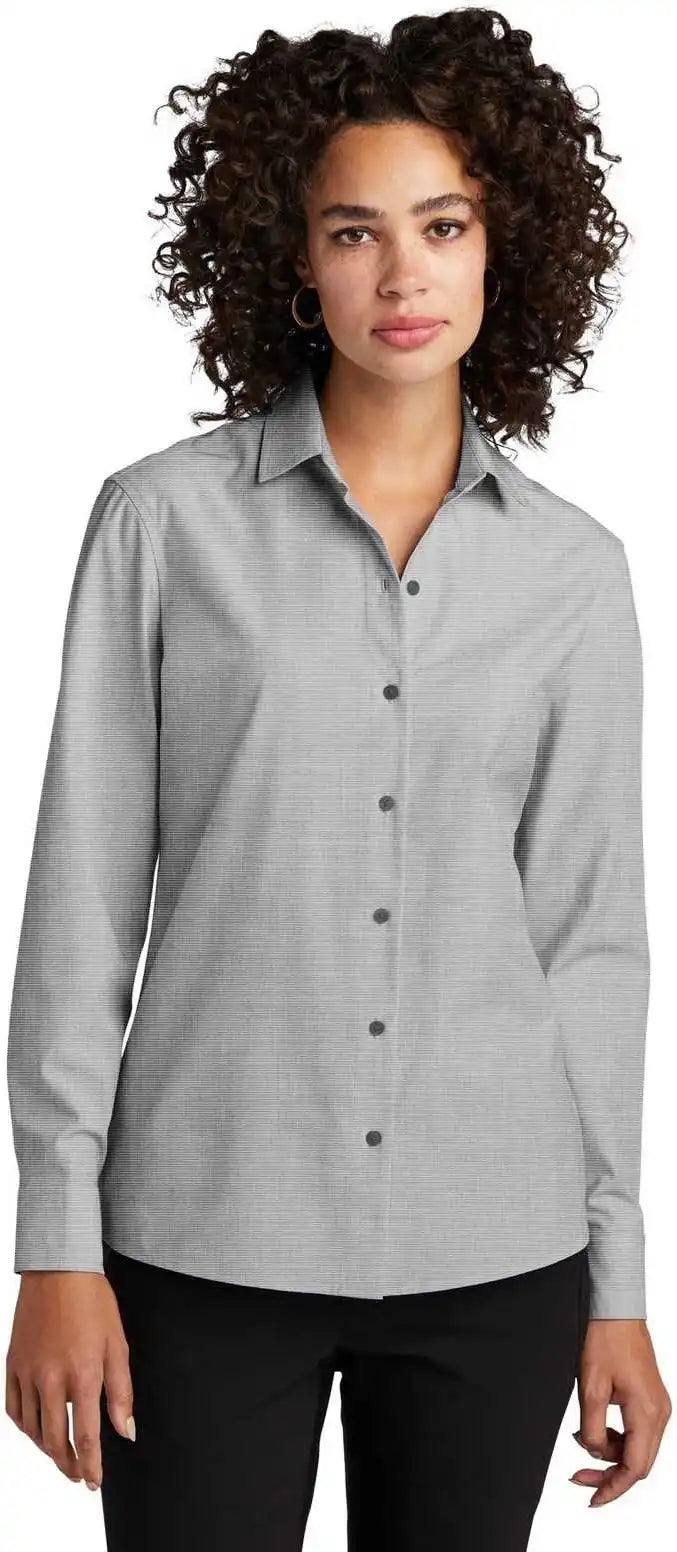 Mercer + mettle Mm2001 Women’s Long Sleeve Stretch Woven Shirt - Gusty Grey End