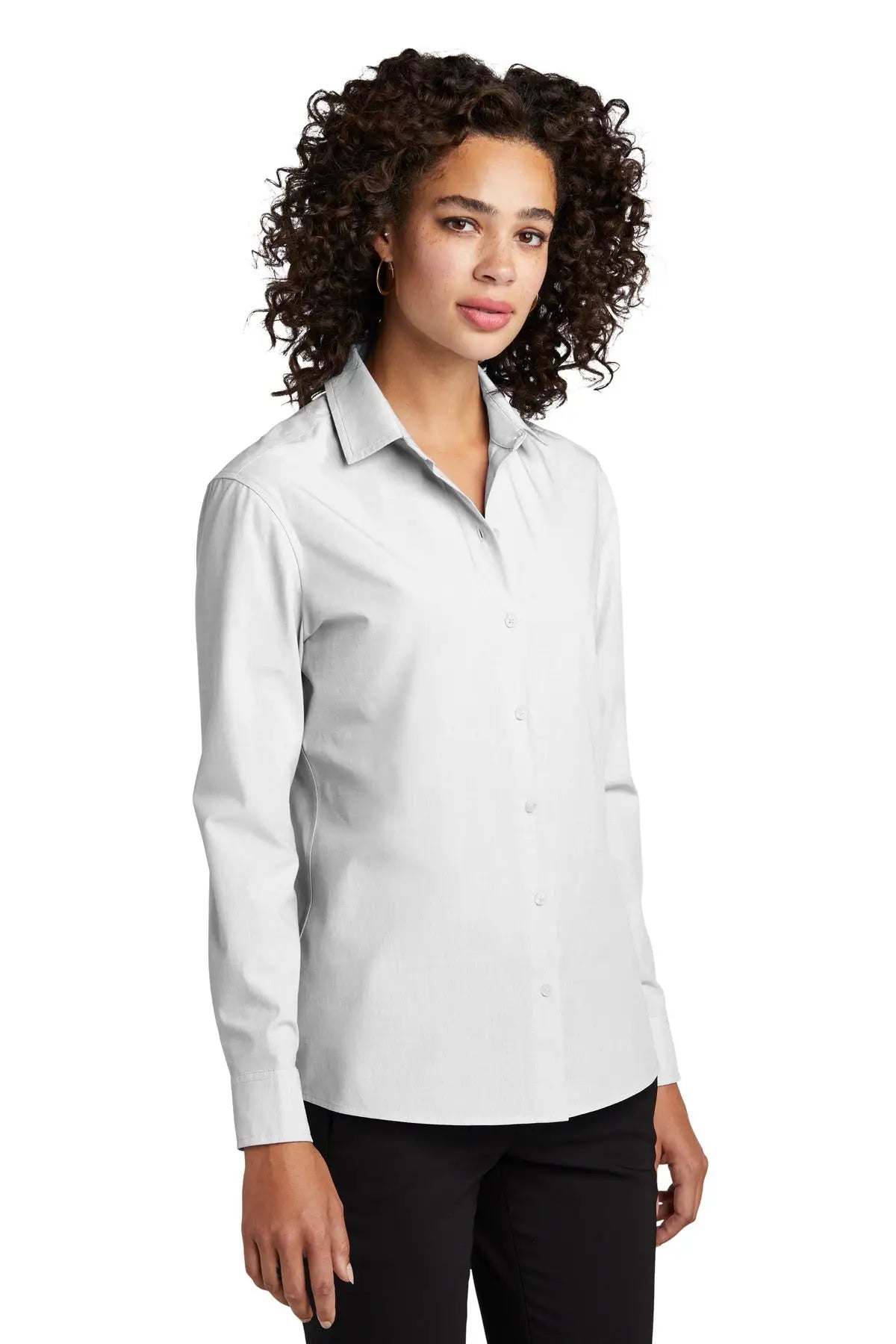 Mercer + mettle Mm2001 Women’s Long Sleeve Stretch Woven Shirt - White