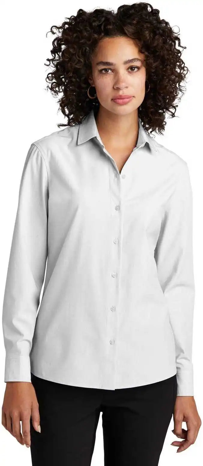 Mercer + mettle Mm2001 Women’s Long Sleeve Stretch Woven Shirt - White