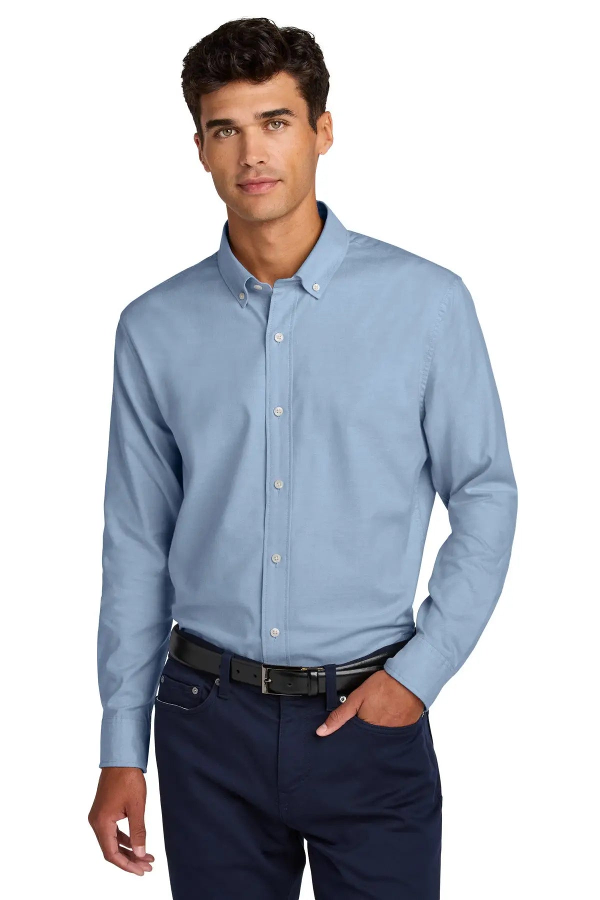 Mercer + mettle Mm2002 Long Sleeve Modern Oxford Shirt - Cobalt