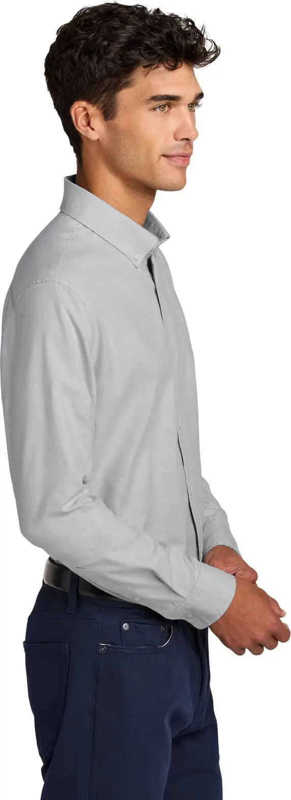 Mercer + mettle Mm2002 Long Sleeve Modern Oxford Shirt - Gusty Gray