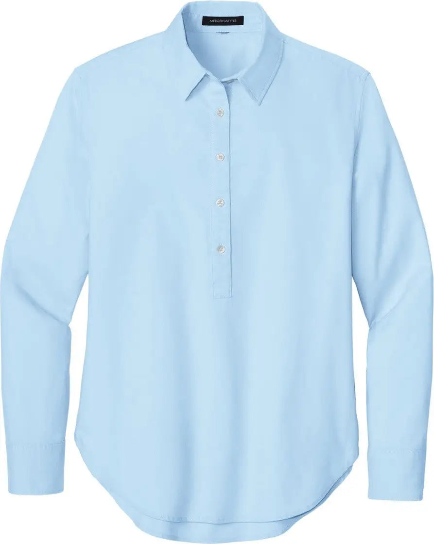 Mercer + mettle Mm2003 Women’s Long Sleeve Modern Oxford Shirt - Light Blue