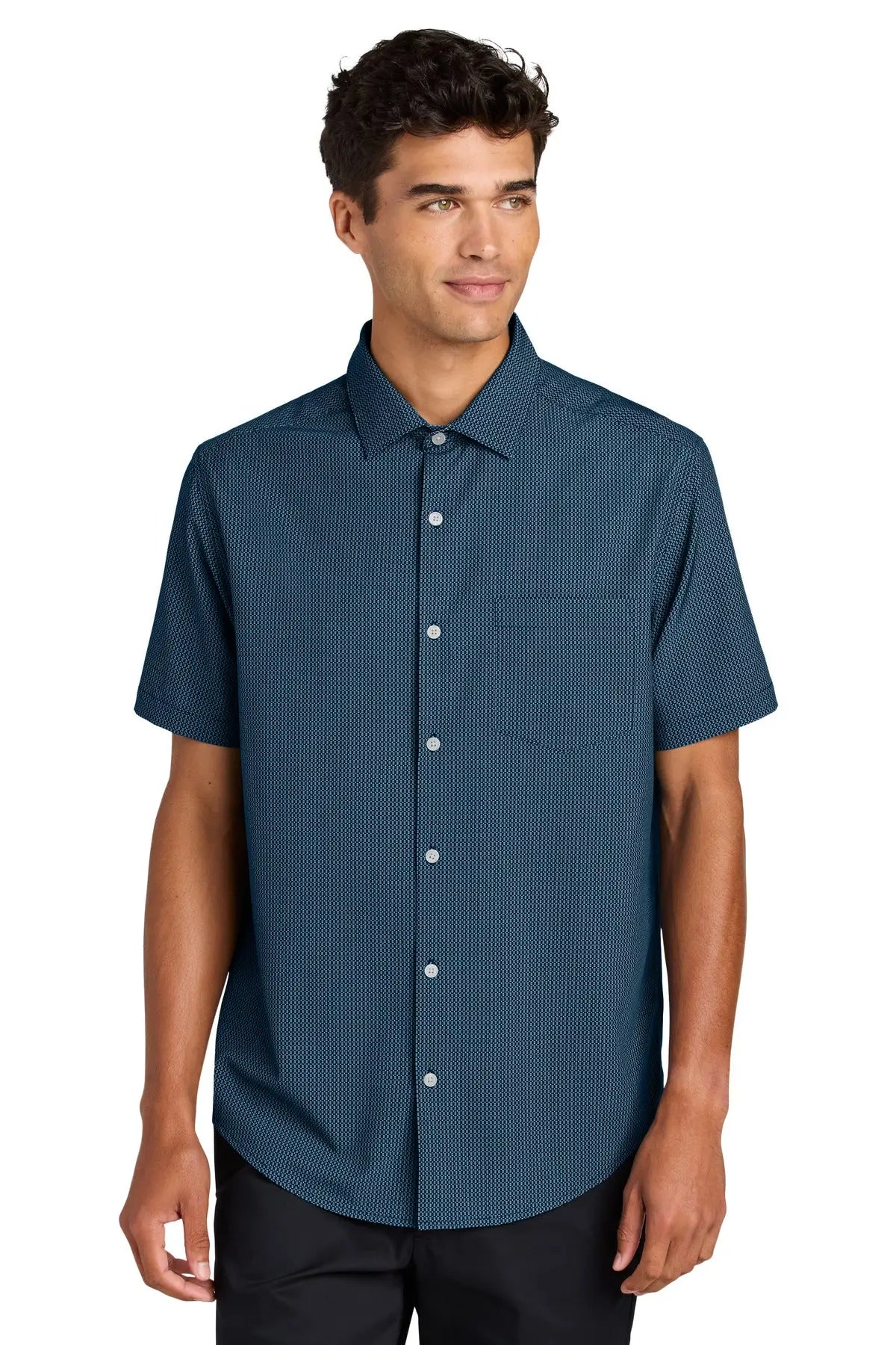 Mercer + mettle Mm2006 Short Sleeve Uv Capital Tech Shirt - Night Navy Dash Print - Adult Xs