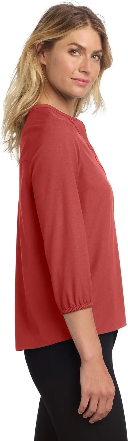 Mercer + mettle Mm2011 Women’s Stretch Crepe 3/4-sleeve Blouse - Terracotta