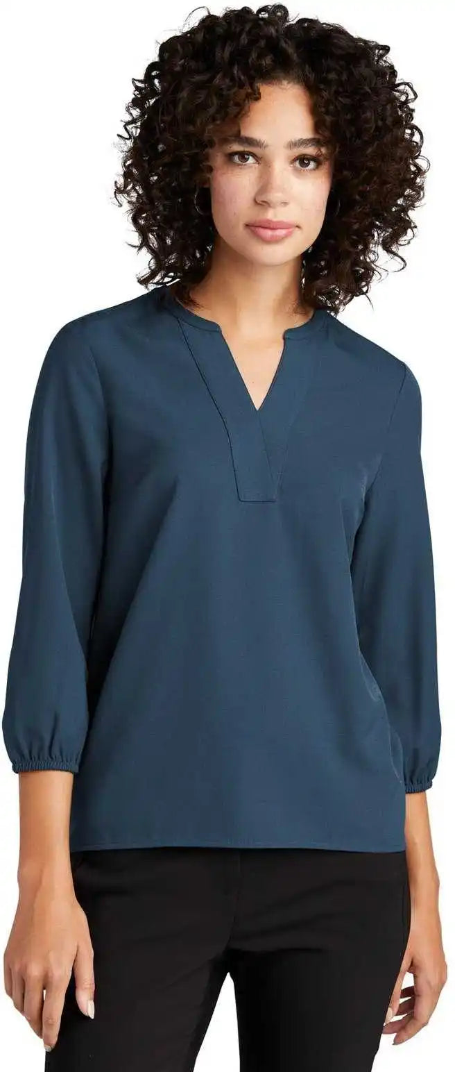 Mercer + mettle Mm2011 Women’s Stretch Crepe 3/4-sleeve Blouse - Insignia Blue
