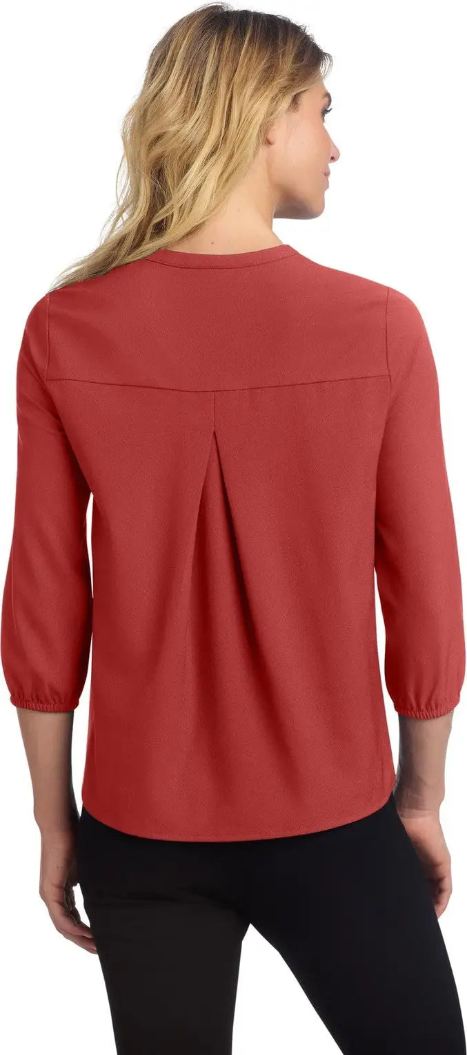 Mercer + mettle Mm2011 Women’s Stretch Crepe 3/4-sleeve Blouse - Terracotta