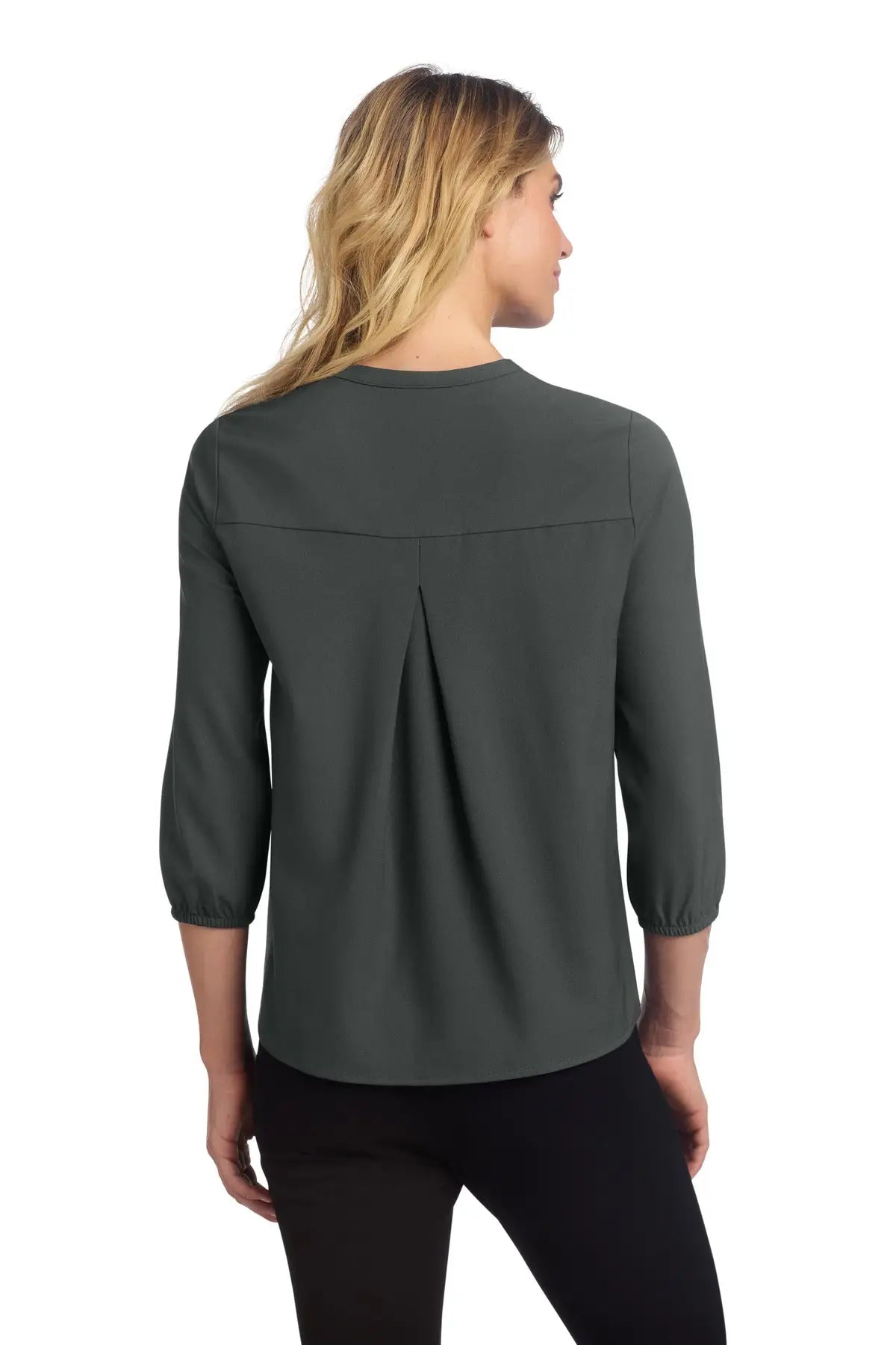 Mercer + mettle Mm2011 Women’s Stretch Crepe 3/4-sleeve Blouse - Anchor Gray