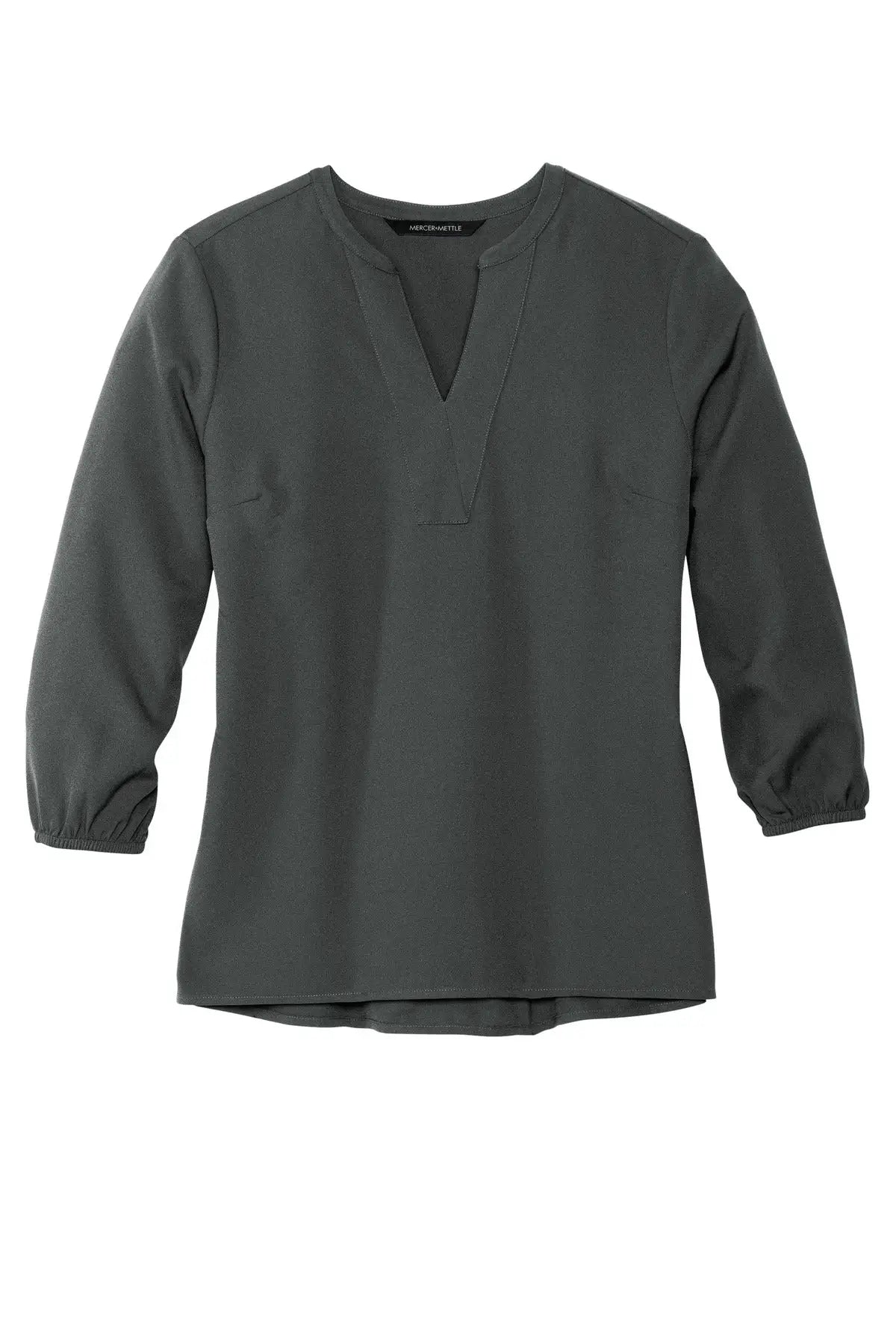 Mercer + mettle Mm2011 Women’s Stretch Crepe 3/4-sleeve Blouse - Anchor Gray