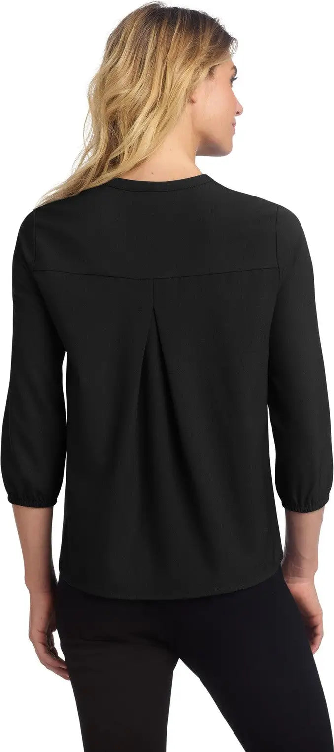 Mercer + mettle Mm2011 Women’s Stretch Crepe 3/4-sleeve Blouse - Deep Black
