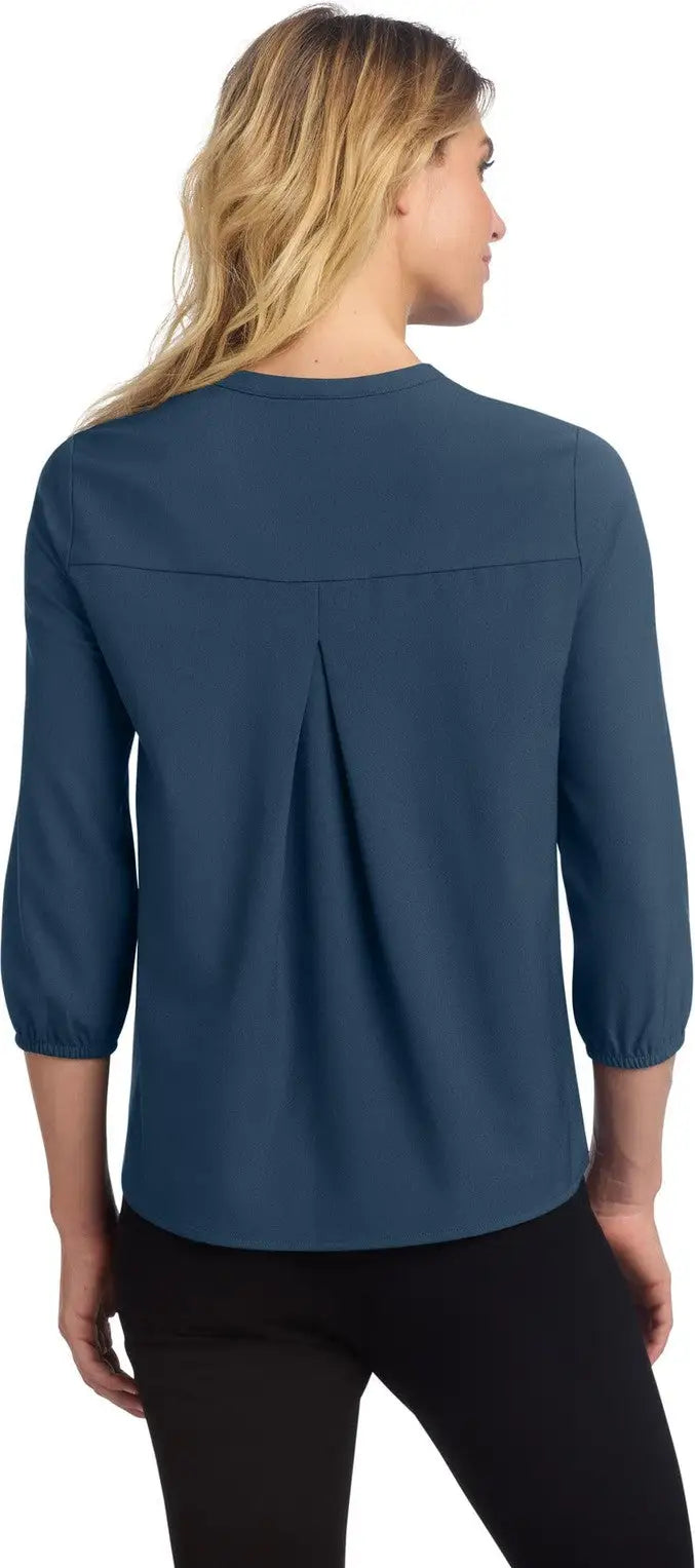 Mercer + mettle Mm2011 Women’s Stretch Crepe 3/4-sleeve Blouse - Insignia Blue