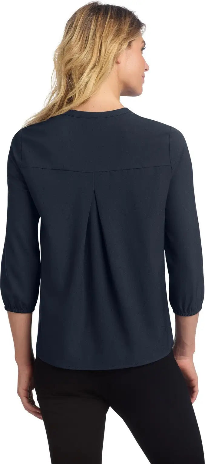 Mercer + mettle Mm2011 Women’s Stretch Crepe 3/4-sleeve Blouse - Night Navy