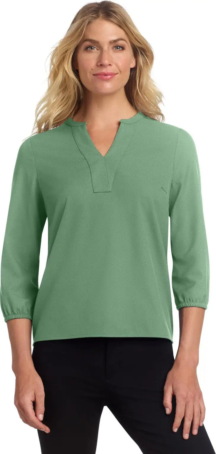Mercer + mettle Mm2011 Women’s Stretch Crepe 3/4-sleeve Blouse - Sage - Ladies Xs