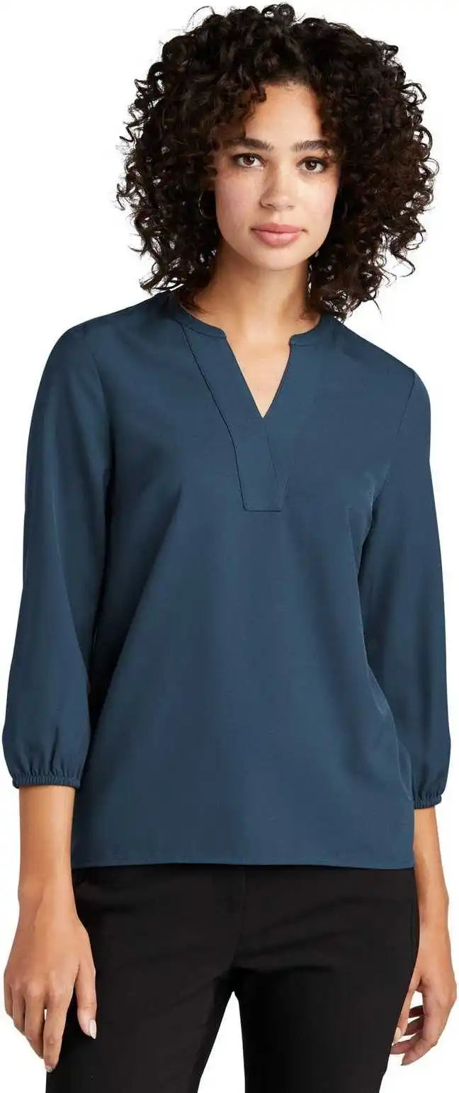 Mercer + mettle Mm2011 Women’s Stretch Crepe 34-sleeve Blouse - Insignia Blue