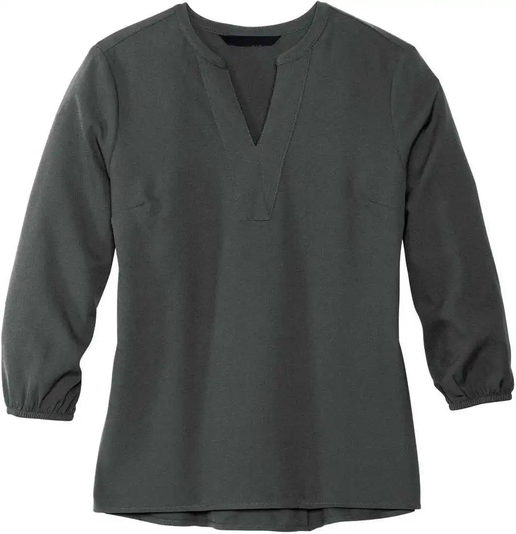 Mercer + mettle Mm2011 Women’s Stretch Crepe 34-sleeve Blouse - Anchor Grey