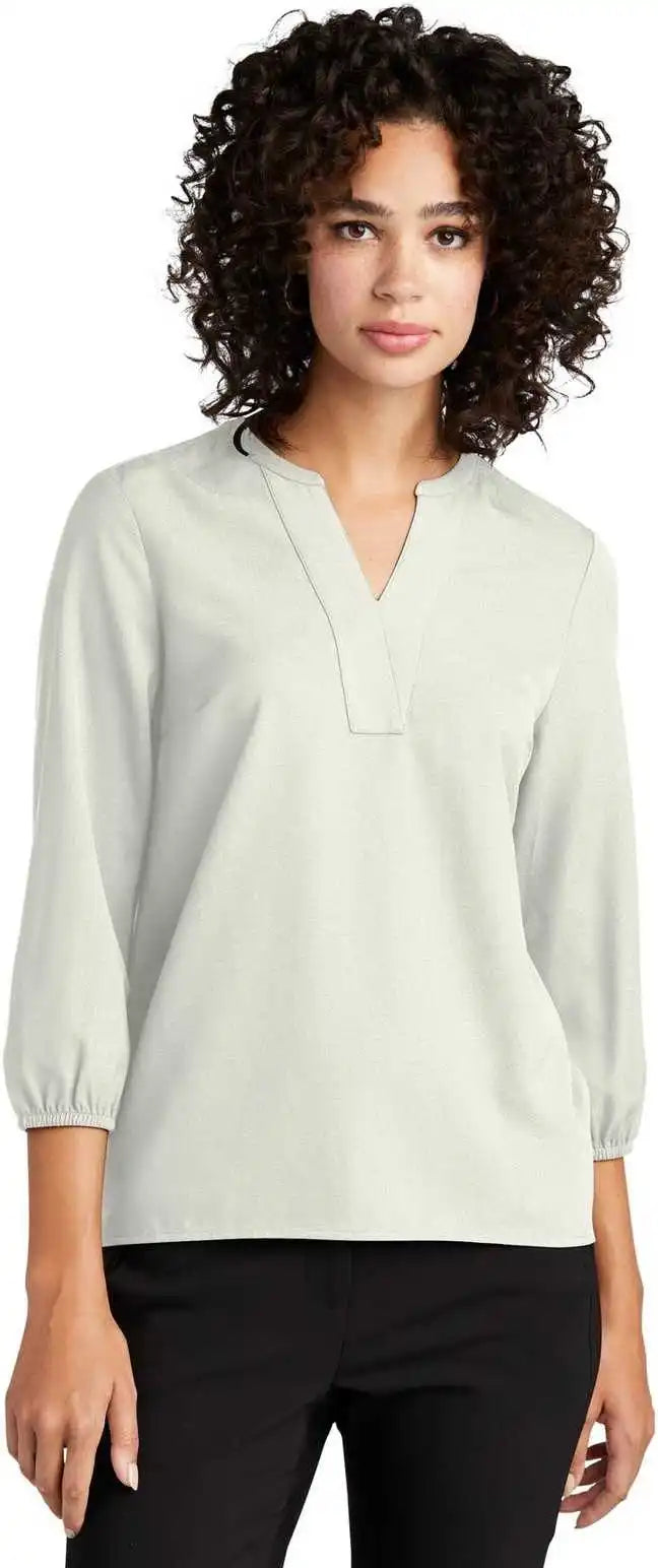 Mercer + mettle Mm2011 Women’s Stretch Crepe 34-sleeve Blouse - Ivory Chiffon