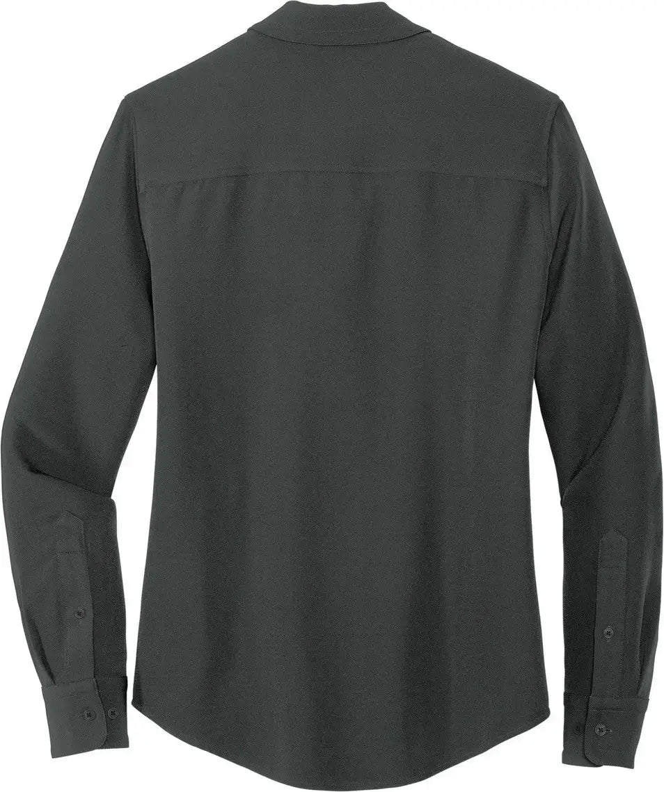 Mercer + mettle Mm2013 Women’s Stretch Crepe Long Sleeve Camp - Anchor Gray