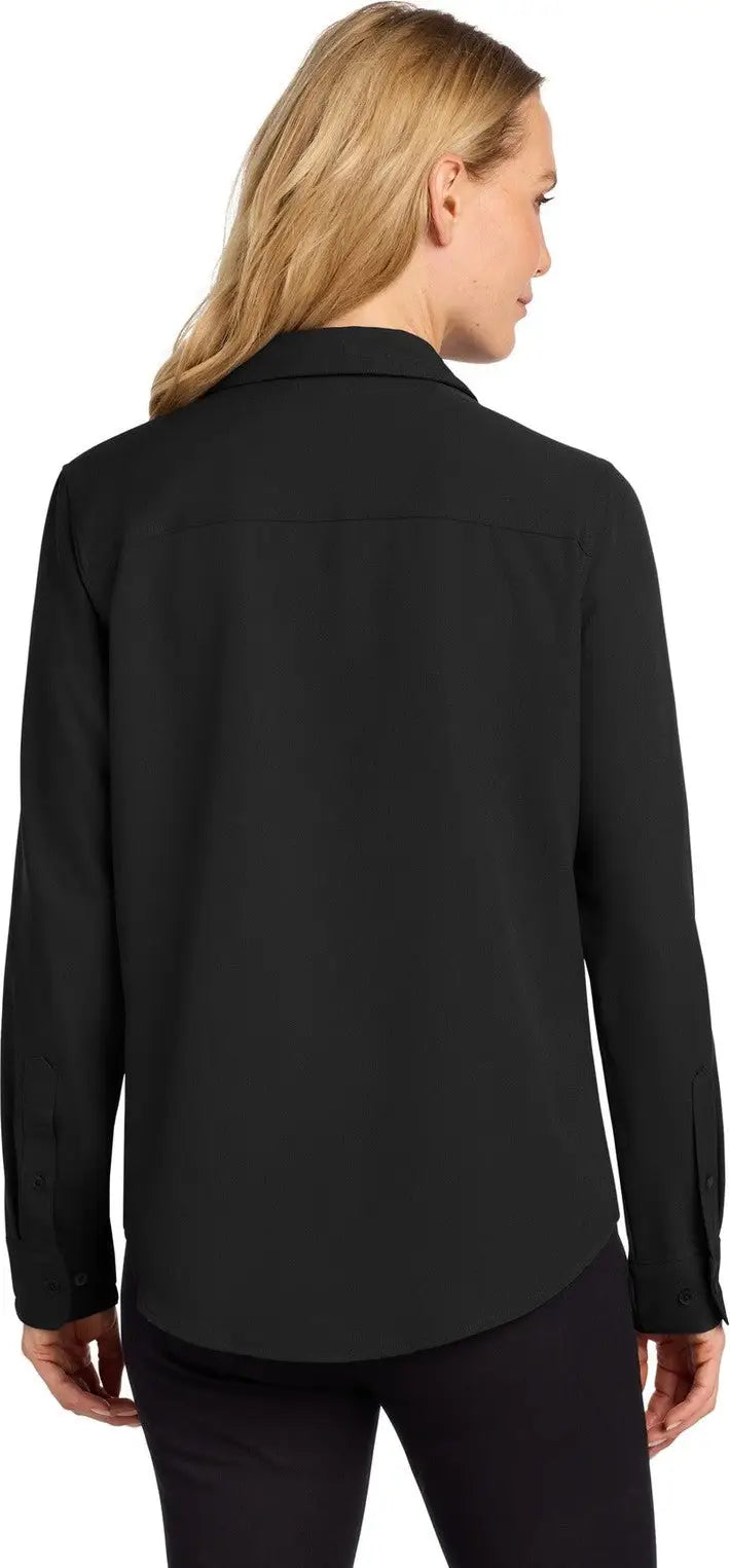 Mercer + mettle Mm2013 Women’s Stretch Crepe Long Sleeve Camp - Deep Black