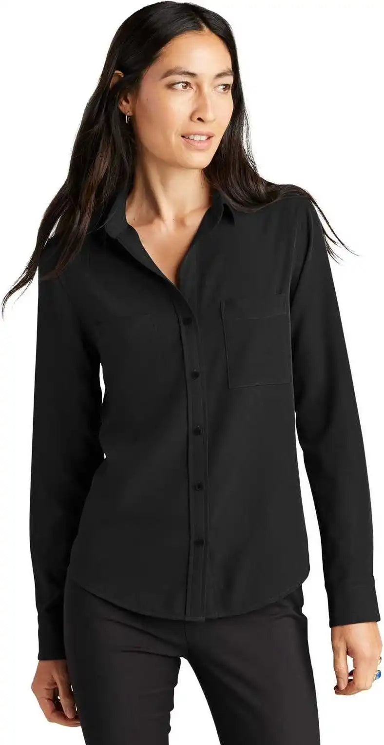 Mercer + mettle Mm2013 Women’s Stretch Crepe Long Sleeve Camp - Deep Black