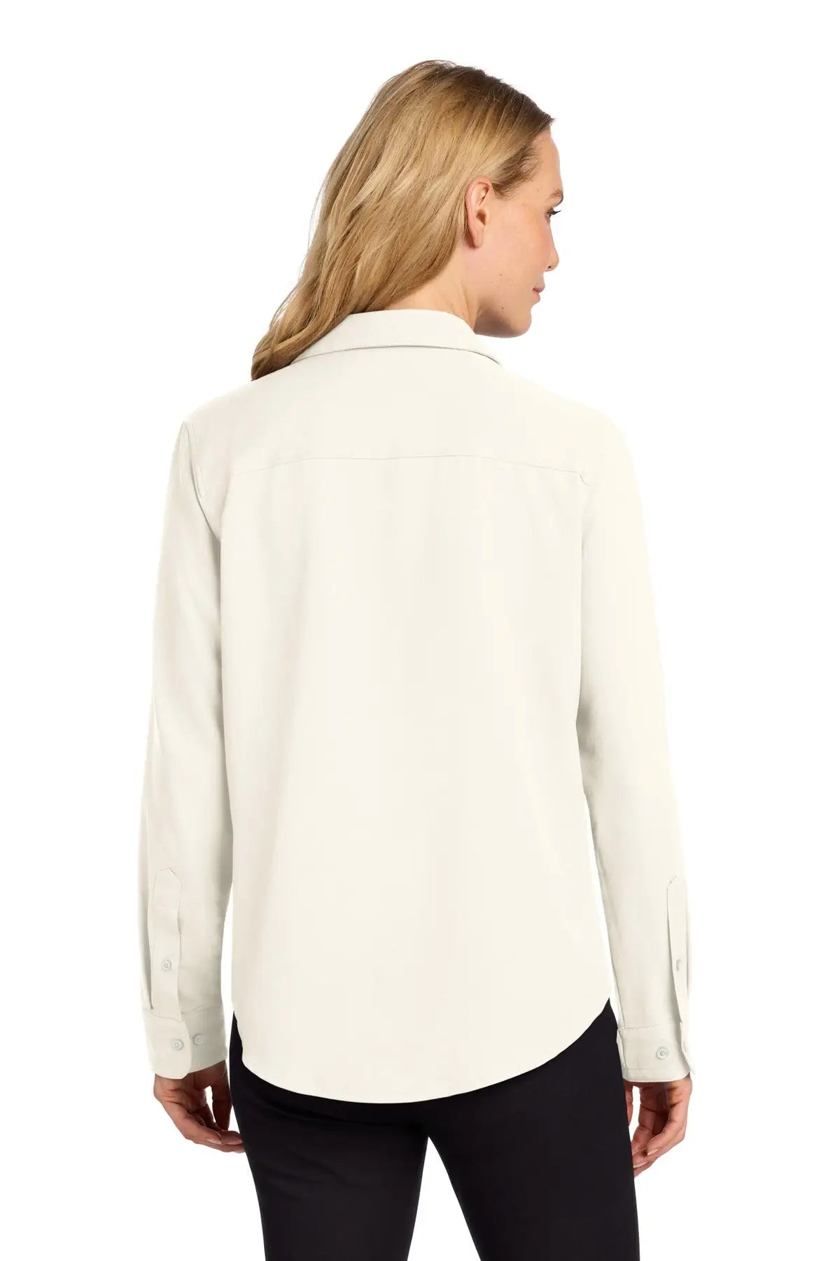 Mercer + mettle Mm2013 Women’s Stretch Crepe Long Sleeve Camp - Ivory Chiffon