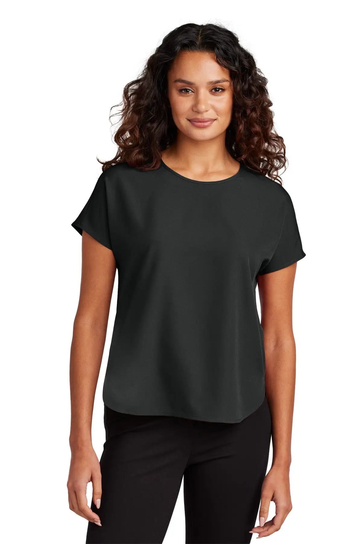 Mercer + mettle Mm2015 Women’s Stretch Crepe Crew - Deep Black - Ladies Xs