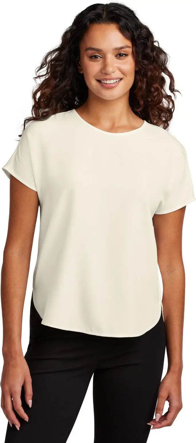 Mercer + mettle Mm2015 Women’s Stretch Crepe Crew - Ivory Chiffon