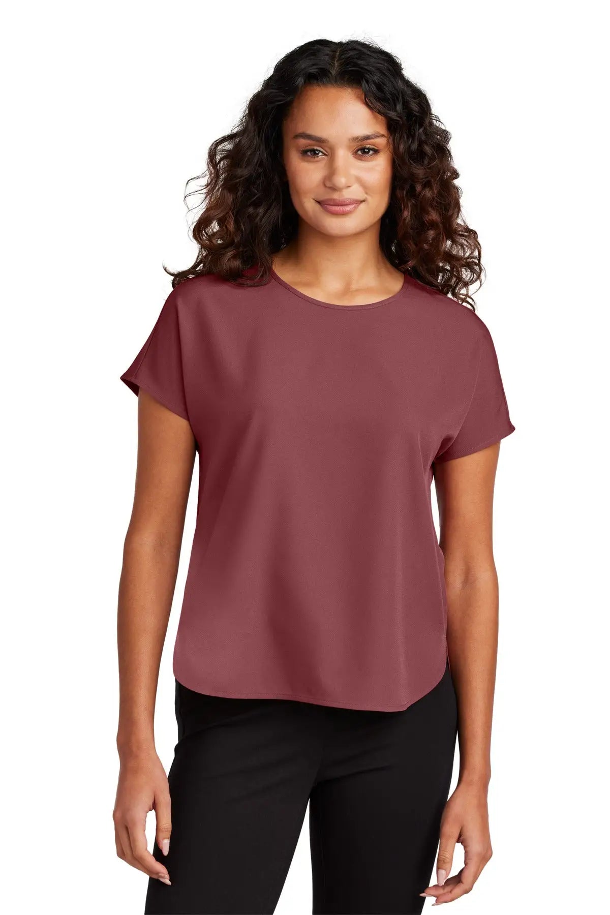 Mercer + mettle Mm2015 Women’s Stretch Crepe Crew - Rosewood - Ladies Xs
