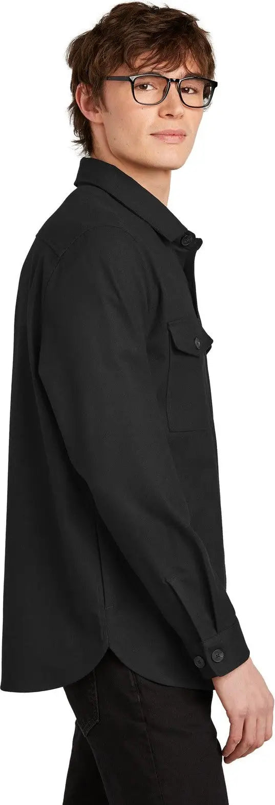 Mercer + mettle Mm2020 Long Sleeve Twill Overshirt - Deep Black