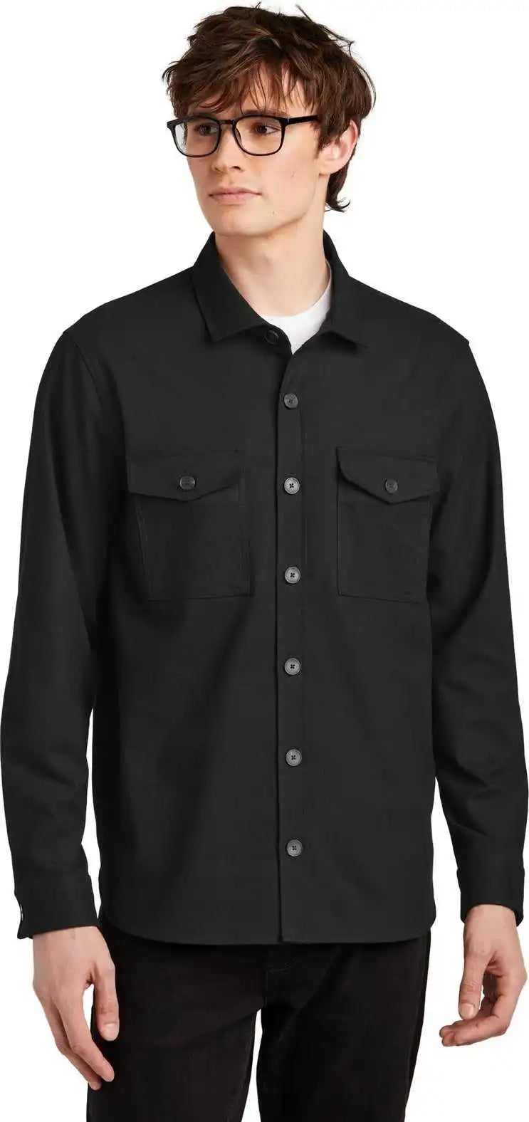 Mercer + mettle Mm2020 Long Sleeve Twill Overshirt Deep Black