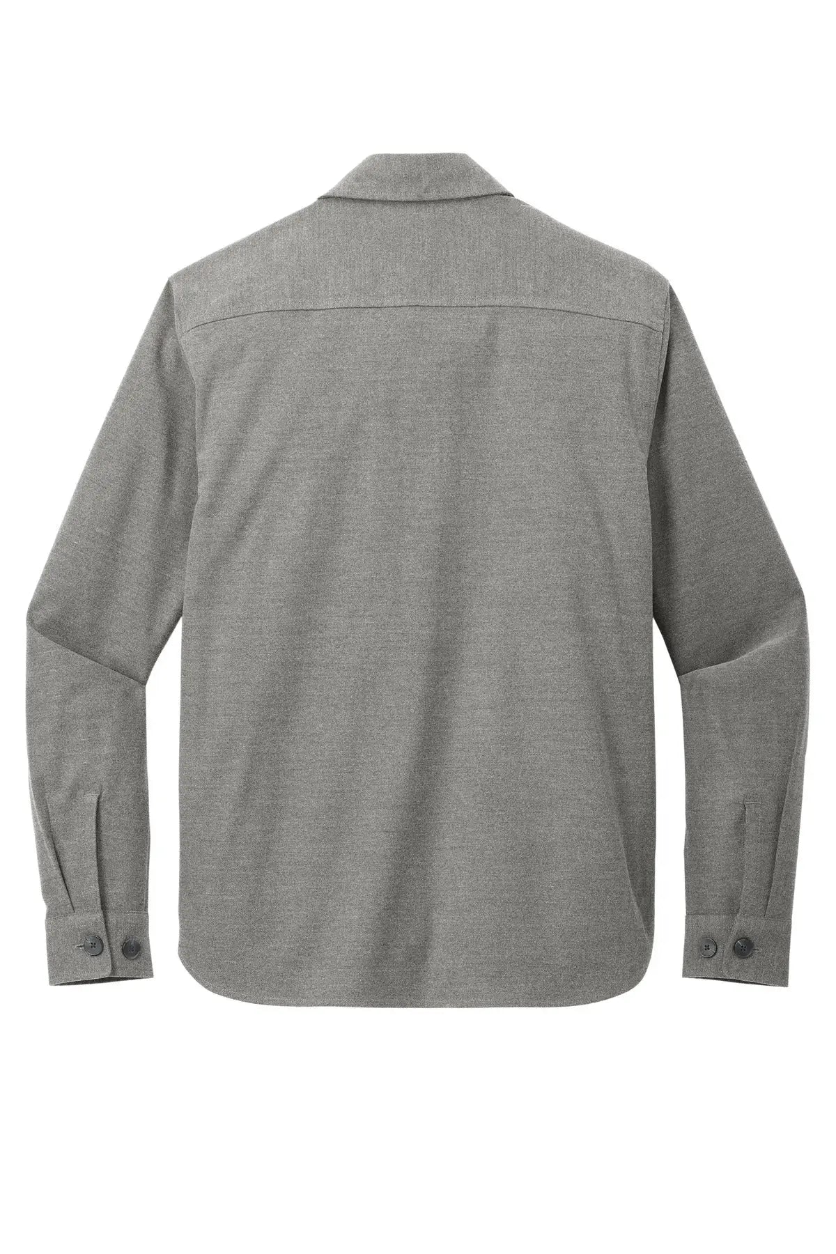 Mercer + mettle Mm2020 Long Sleeve Twill Overshirt - Light Anchor Gray Heather