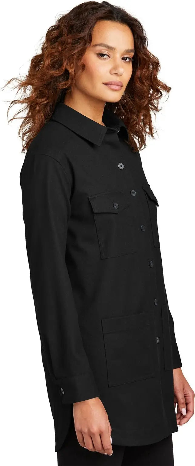 Mercer + mettle Mm2021 Women’s Long Sleeve Twill Overshirt - Deep Black
