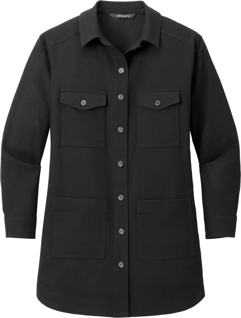 Mercer + mettle Mm2021 Women’s Long Sleeve Twill Overshirt - Deep Black
