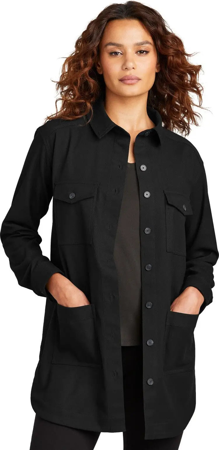 Mercer + mettle Mm2021 Women’s Long Sleeve Twill Overshirt - Deep Black - Ladies Xs
