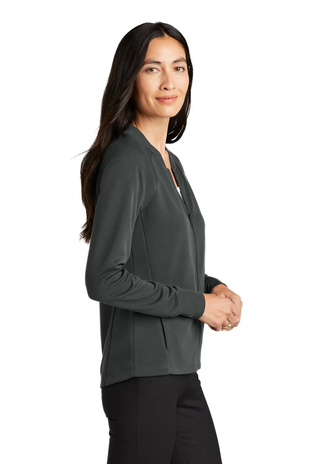 Mercer + mettle Mm3001 Women’s Double-knit Bomber - Anchor Gray
