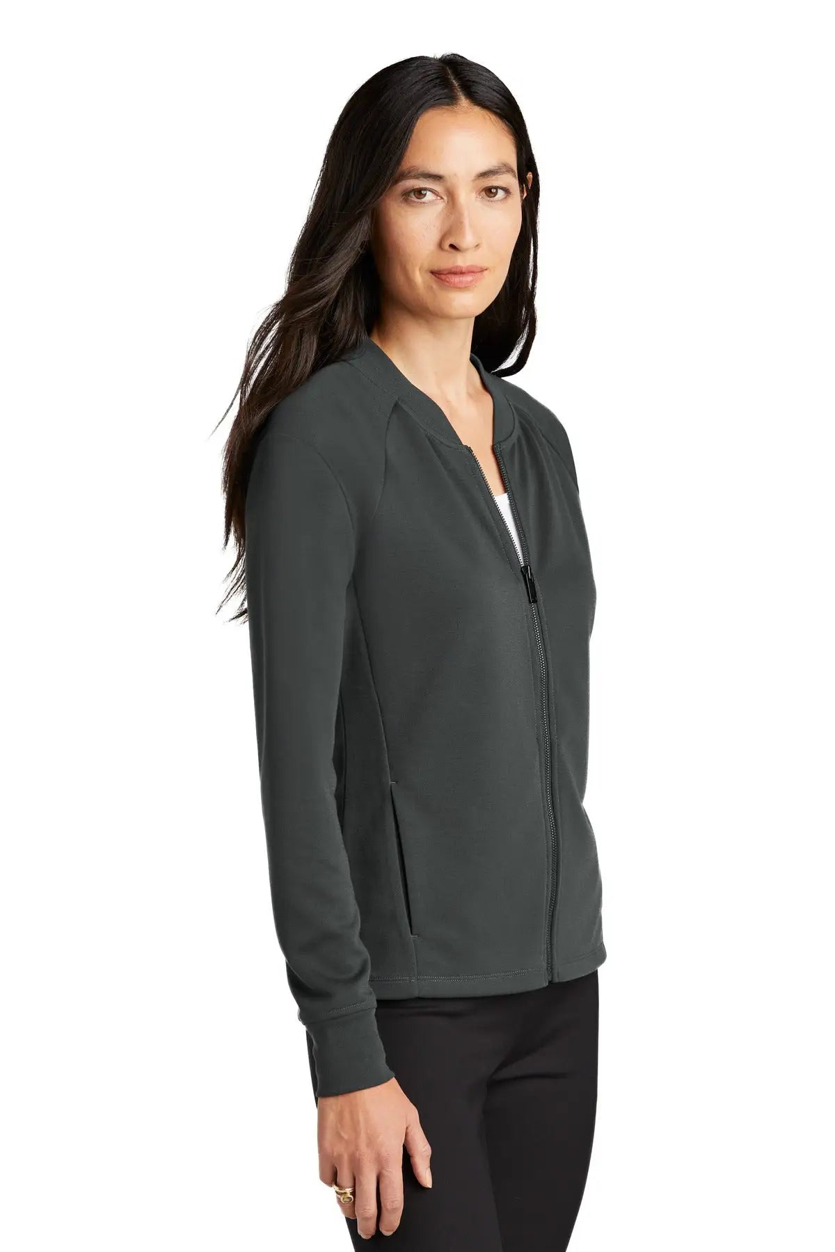 Mercer + mettle Mm3001 Women’s Double-knit Bomber - Anchor Gray