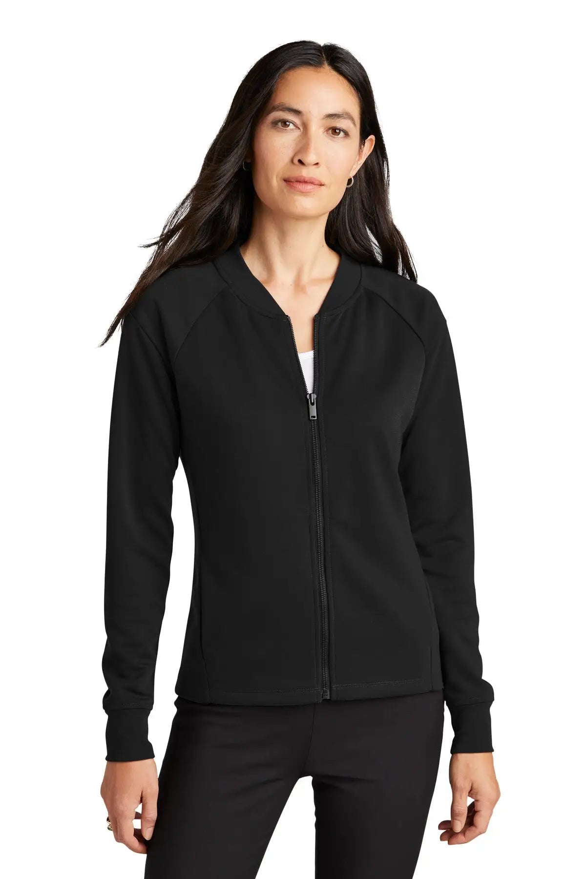 Mercer + mettle Mm3001 Women’s Double-knit Bomber - Deep Black - Ladies Xs