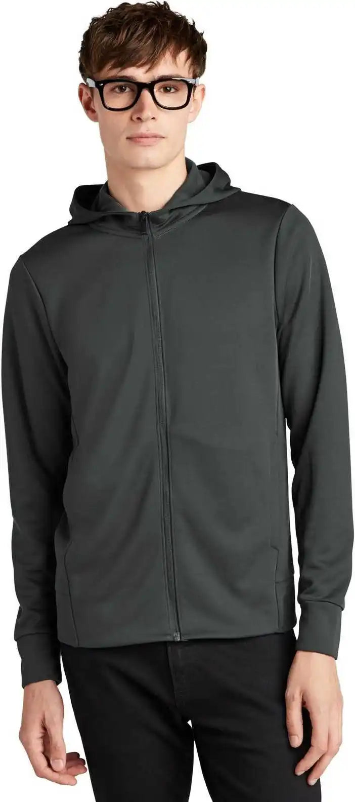 Mercer + mettle Mm3002 Double-knit Full-zip Hoodie - Anchor Grey