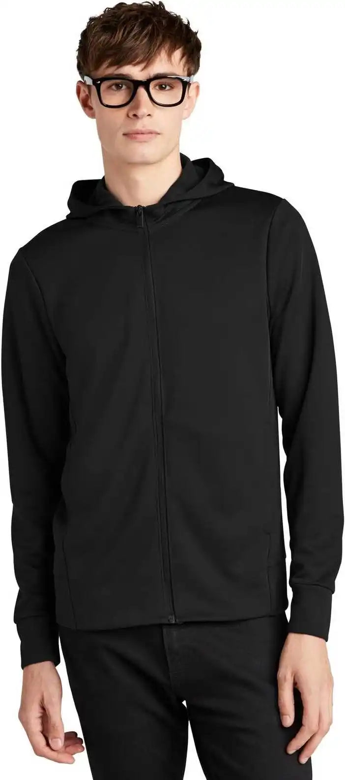 Mercer + mettle Mm3002 Double-knit Full-zip Hoodie - Deep Black