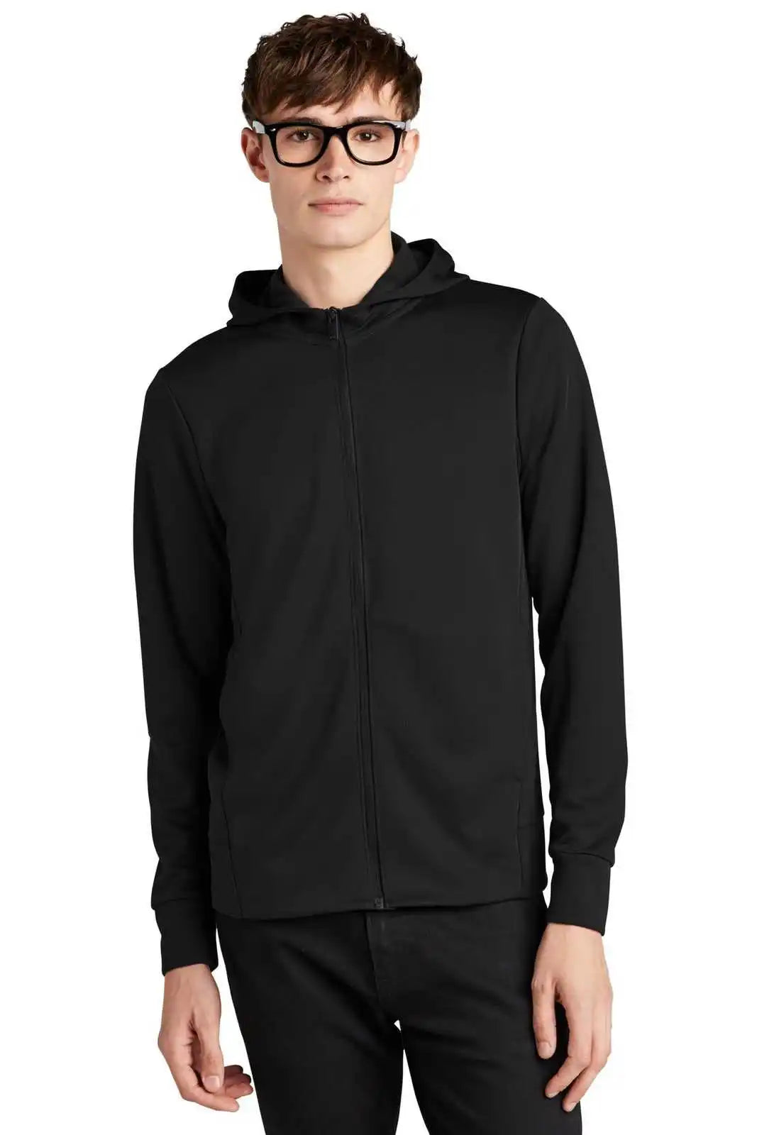Mercer + mettle Mm3002 Double-knit Full-zip Hoodie - Deep Black