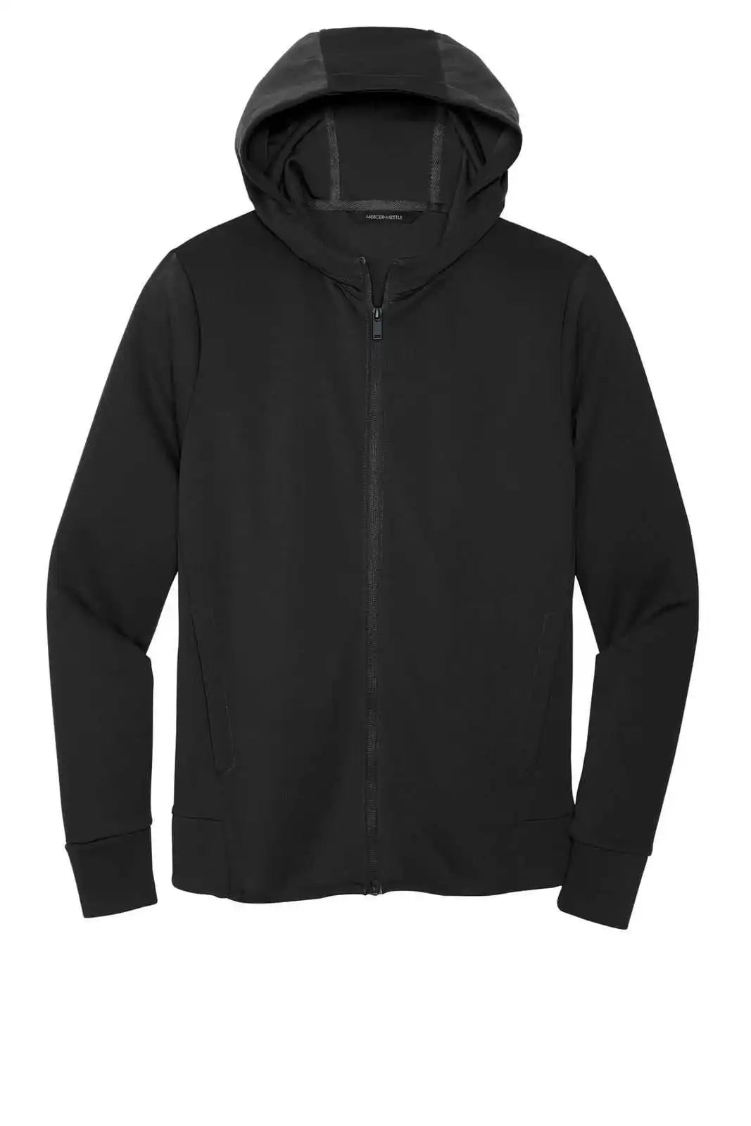 Mercer + mettle Mm3002 Double-knit Full-zip Hoodie - Deep Black