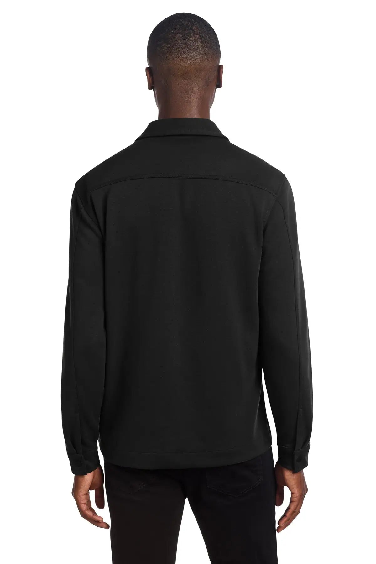 Mercer + mettle Mm3004 Double-knit Snap Front Jacket - Deep Black