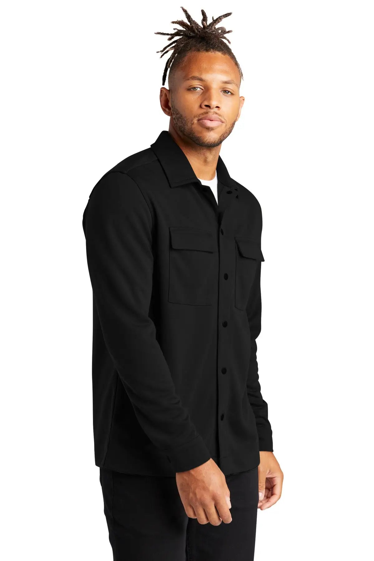 Mercer + mettle Mm3004 Double-knit Snap Front Jacket - Deep Black