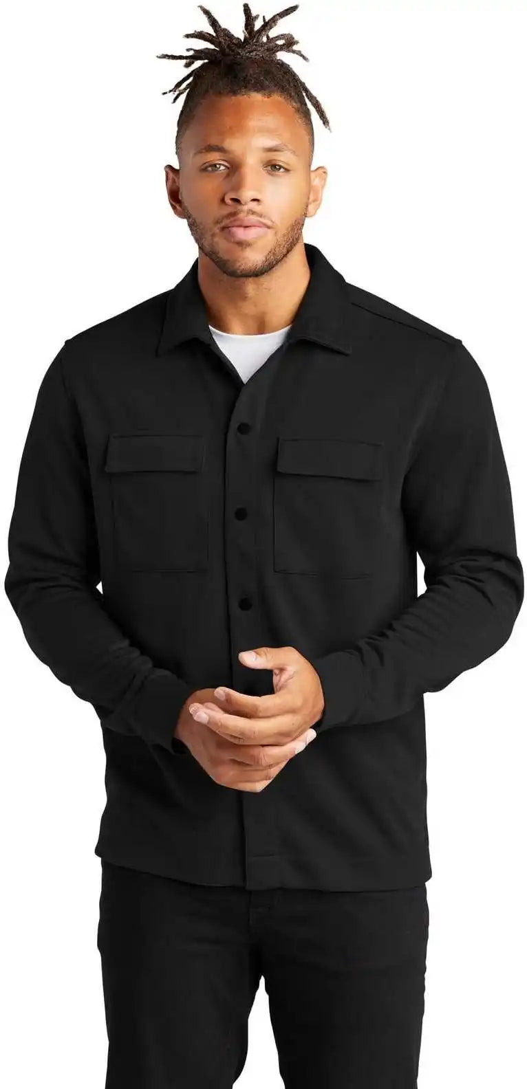 Mercer + mettle Mm3004 Double Knit Snap Front Jacket Deep Black