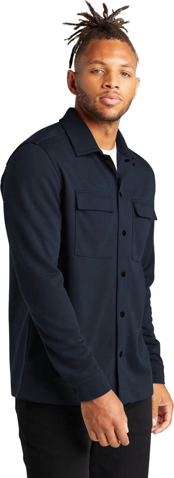 Mercer + mettle Mm3004 Double-knit Snap Front Jacket - Night Navy